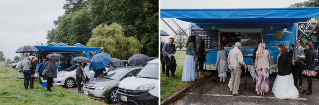 Candid photo of the food truck, Chickpea, who was serving food to guests at the reception