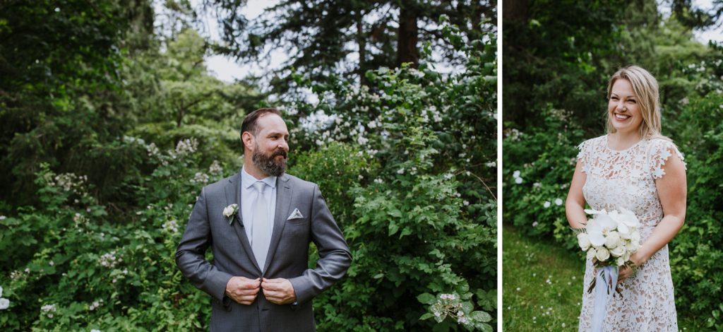individual Portraits of. the bride and groom