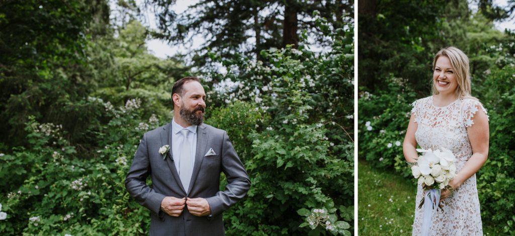 individual Portraits of. the bride and groom 